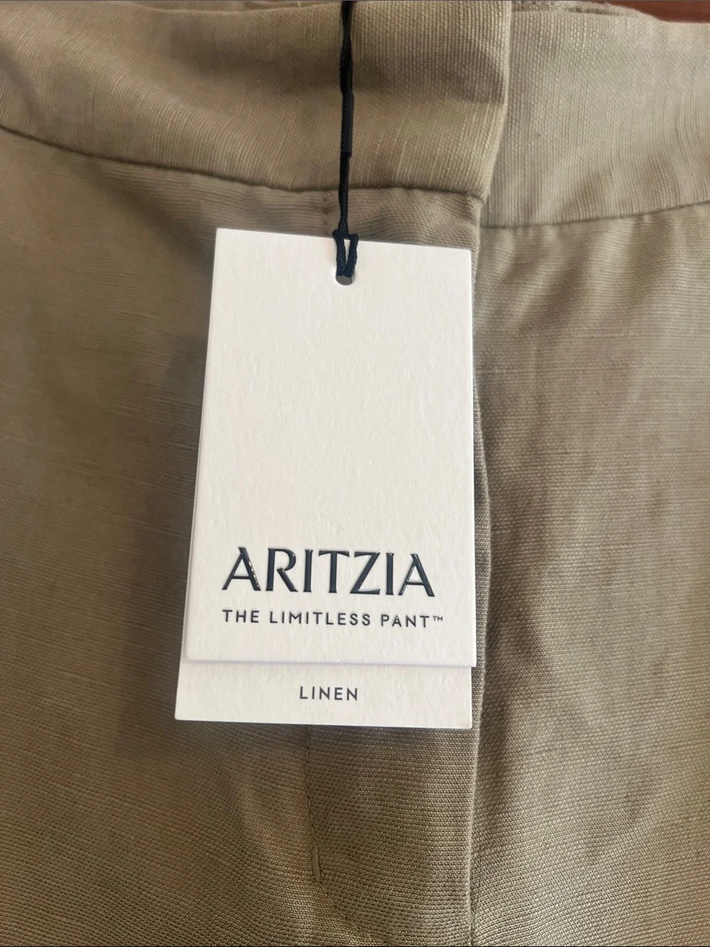 Aritzia Limitless Pant- Cruise Linen- size 2 - Sun-dried Olive Green - BNWT